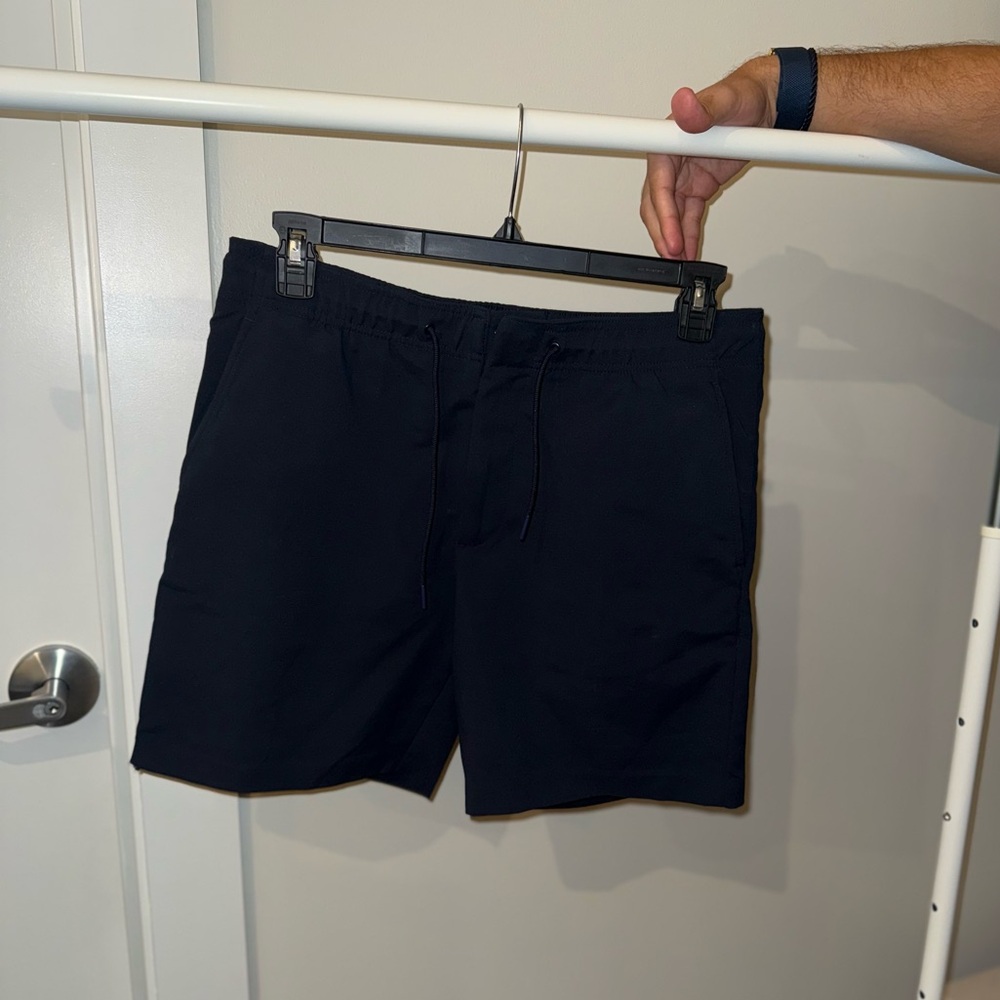 Navy Blue Black Casual Shorts